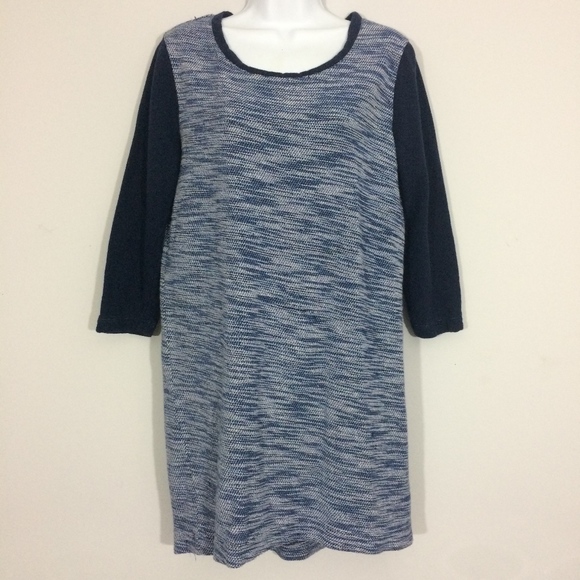 GAP Dresses & Skirts - Gap Sweater Dress Womens M Reverse Terry Navy Uniform Long Sleeve 100% Cotton
